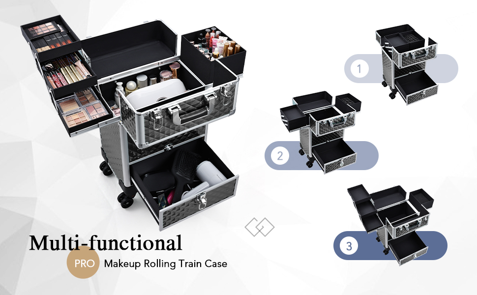 rolling makeup trolley